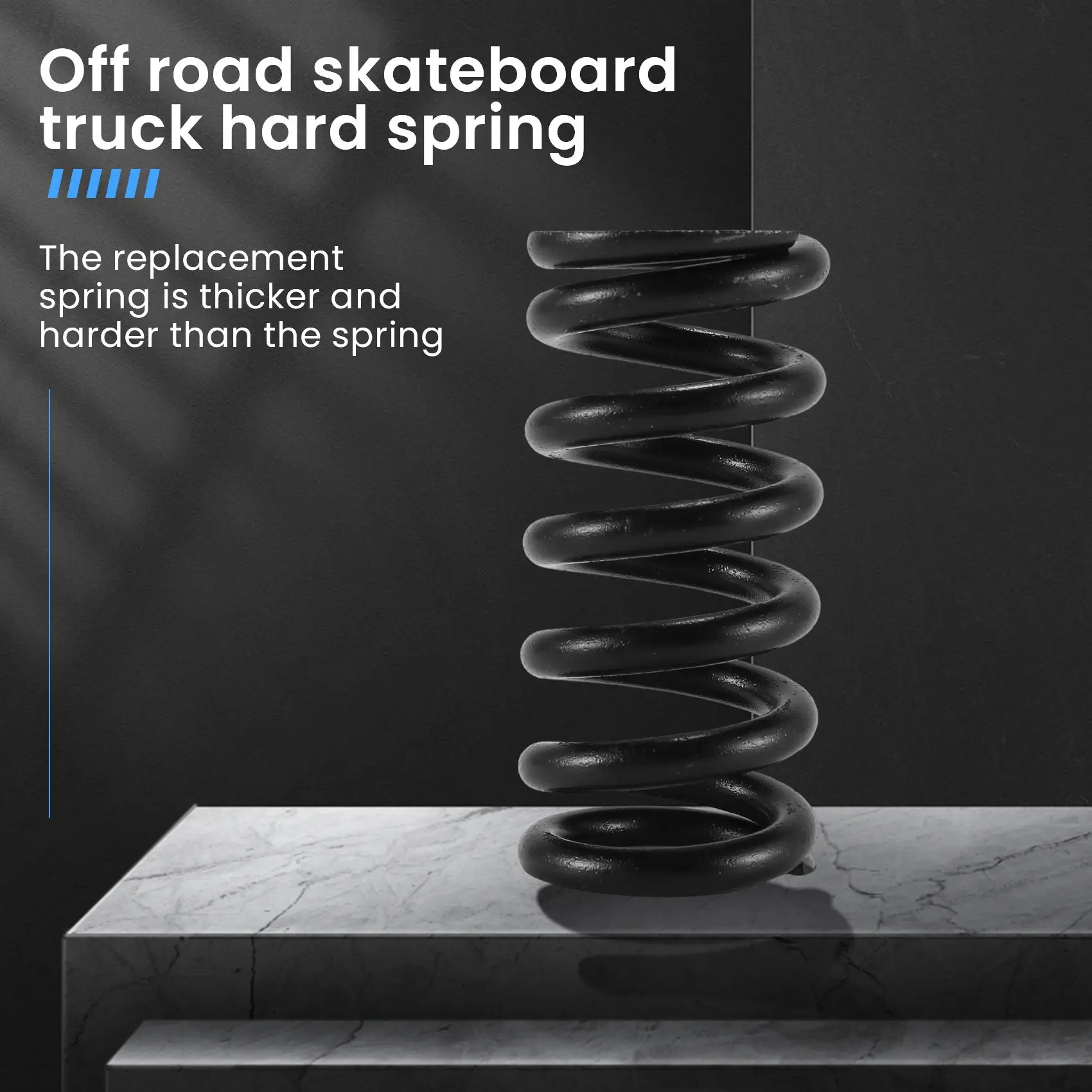 HLES 4Pcs 마운틴 스케이트 보드 트럭 용 교체 스티퍼 스프링 오프로드 스케이트 보드 트럭 용 하드 스프링