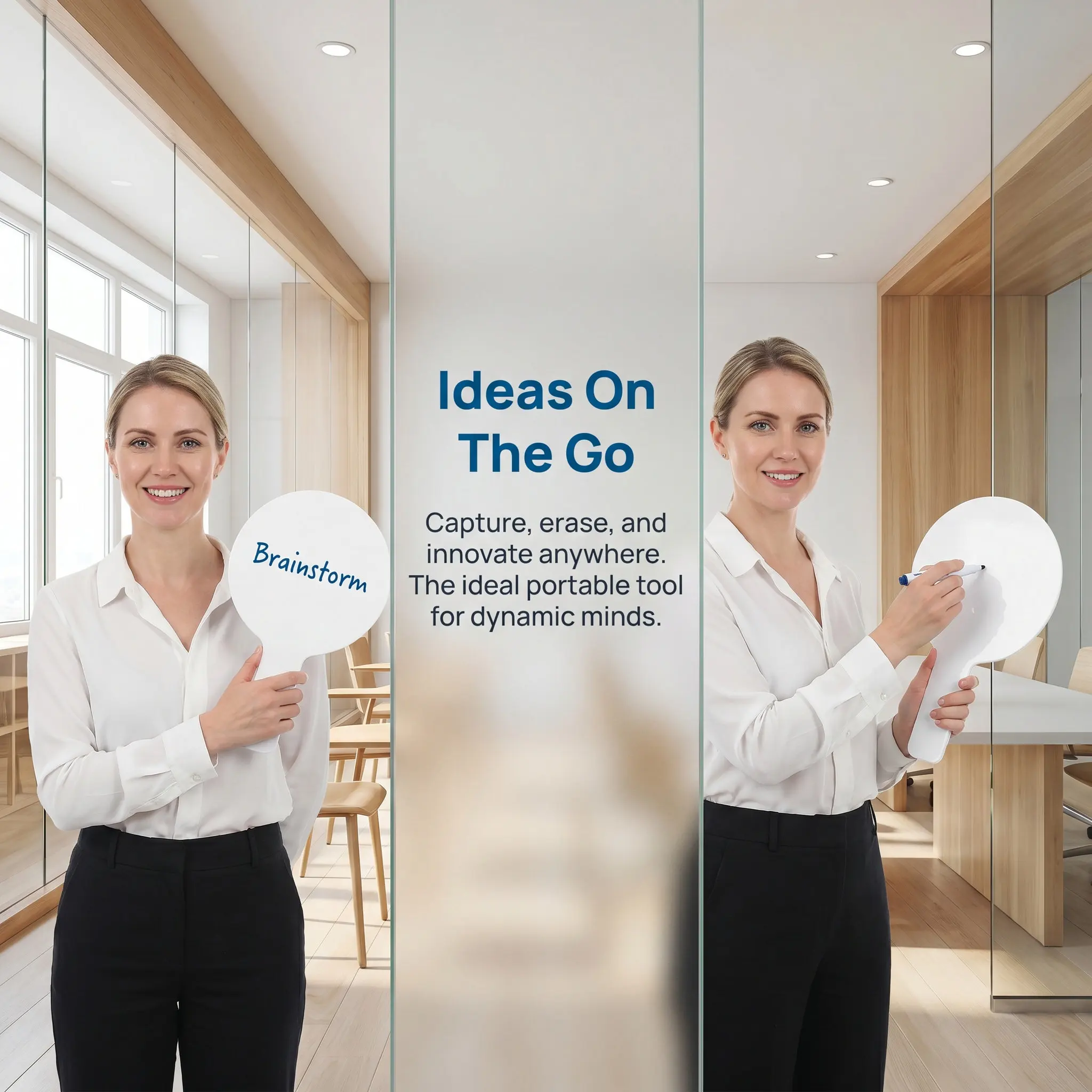 30Pcs Dry Erase Paddle White Board Reusable Double Sided Handheld Portable Writing Board Classroom Voting Auction Answer Pad