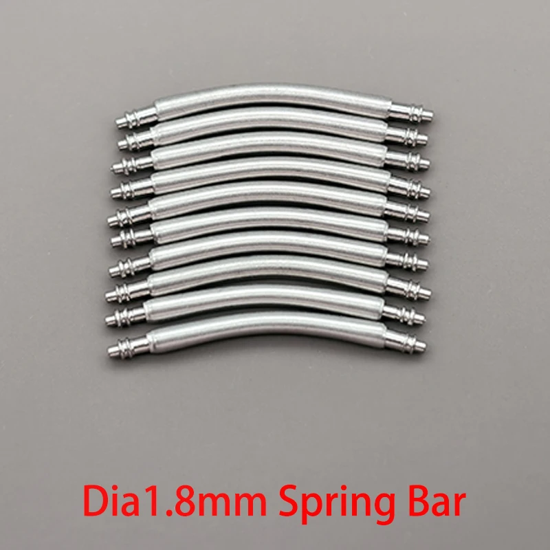 10 шт. изогнутый пружинный стержень диаметром 1,5 мм 1,8 мм, штифты для ремешка для часов, подходят для ширины 16 мм-24 мм, изогнутый ремешок для часов из нержавеющей стали 316L, звенья