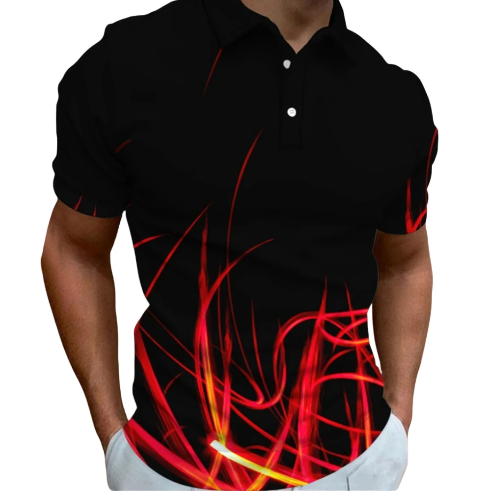 

Men's Polo Shirt Casual Short Sleeve Golf Stripe Polo Tops Lapel Mens T Shirt Sports Clothing Summer Breathable T-Shirts for Men