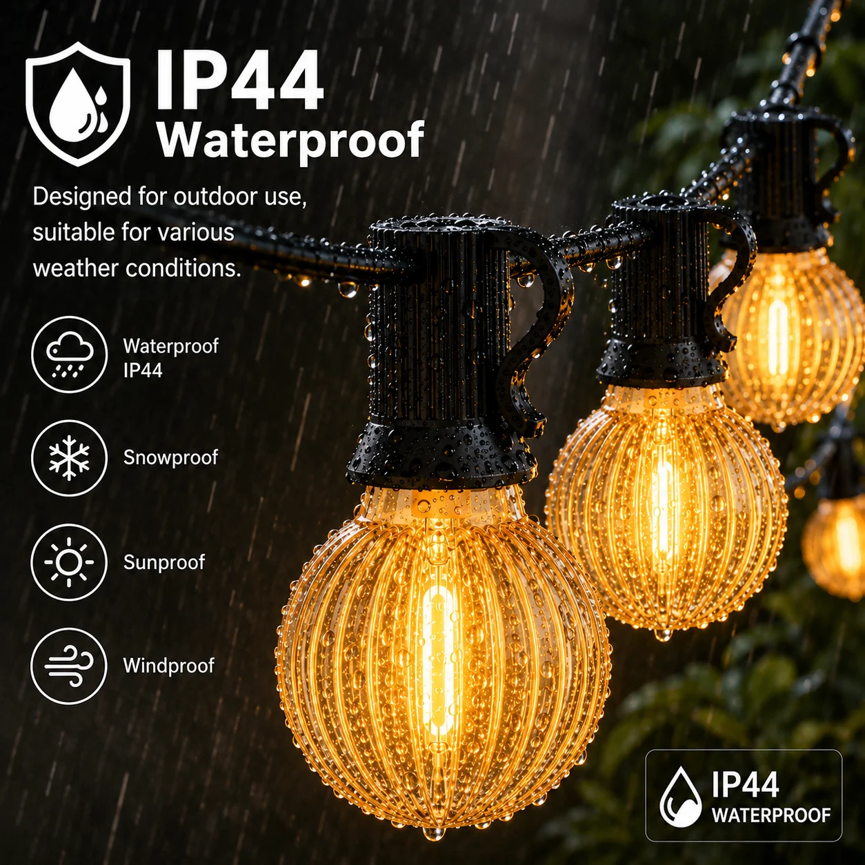 ハロウィン用カボチャ型ストリングライト 屋外用ガーランド 1 - Halloween Led String Lights Orange のレビューと価格