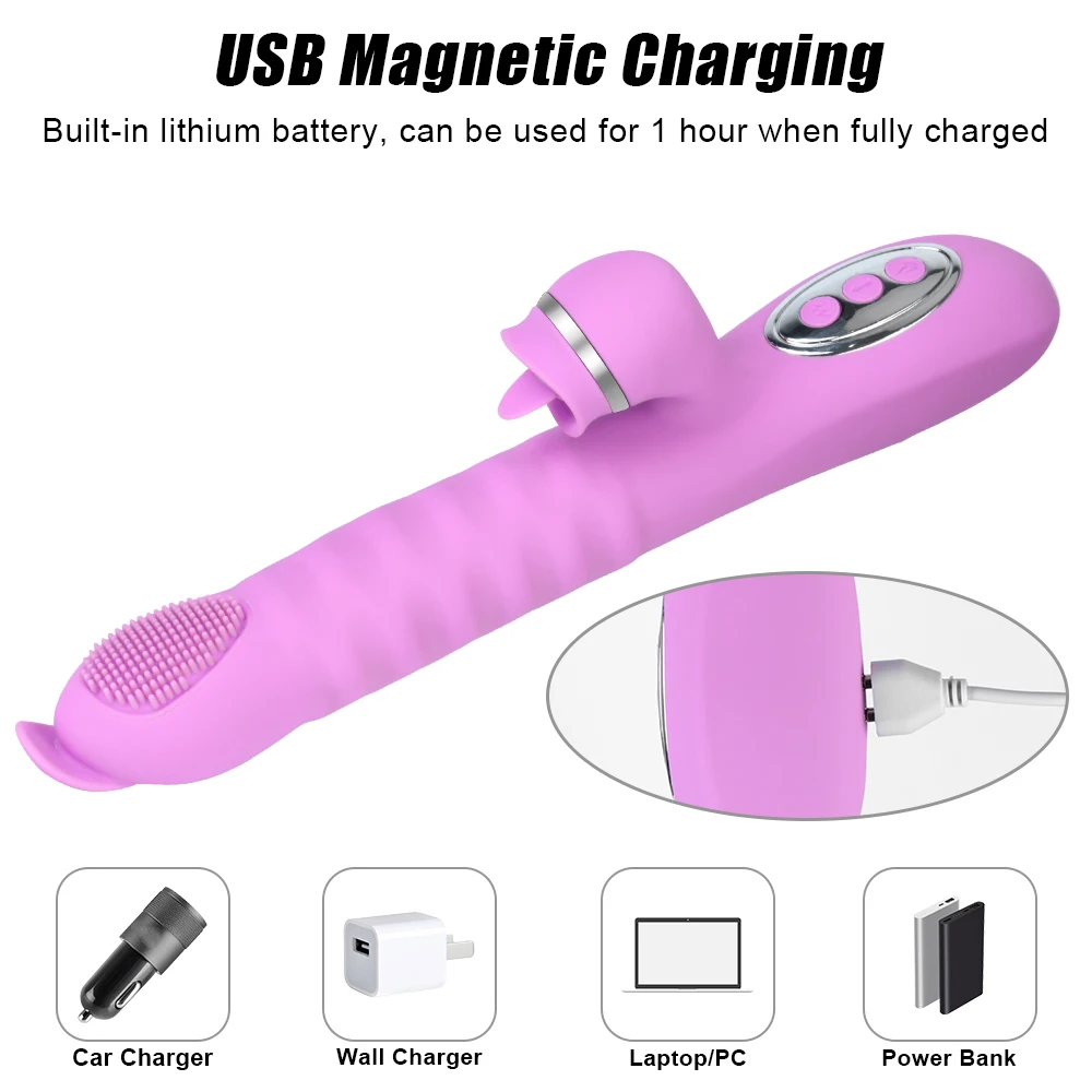 25cm Big Dildo Brush Vibrator For Women Clitoris Licks Vaginal Anal Plug Female Masturbator Sex Toys Erotic Products Magic Wand