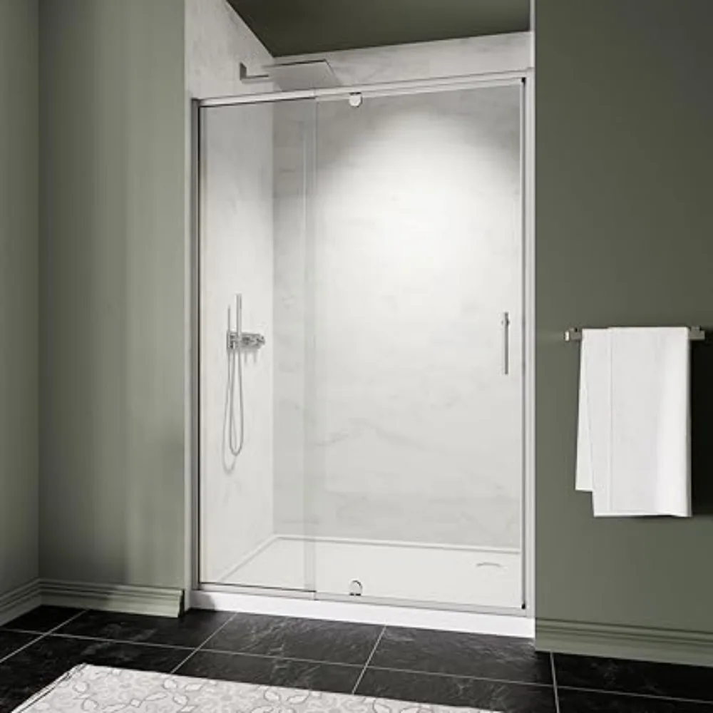 

Shower Door, 44-48" W X 71" H Glass Shower Door with 1/4" (6mm) Clear Tempered Glass, Reversible Installation, Shower Door