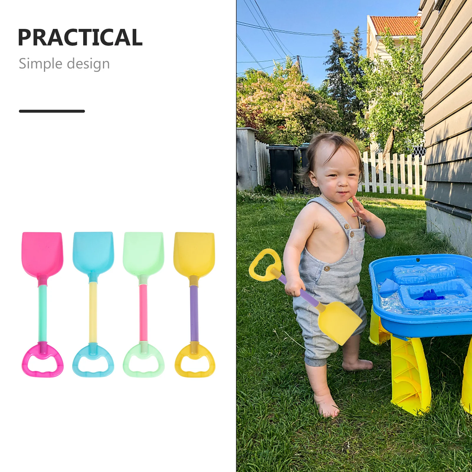 8個の幼児用砂シャベルセット 愛らしい軽量ビーチツール 屋外での楽しみに最適 パーティーの記念品やギフトに最適 ビーチシャベル