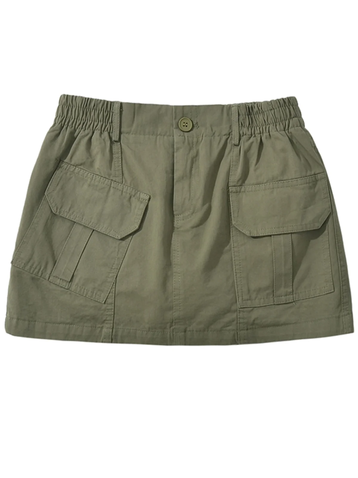 

Low Waist A-Line Skirt with Big kets Trendy Street Sle ort Skirts for Women Summer Cotton Polyester Blend