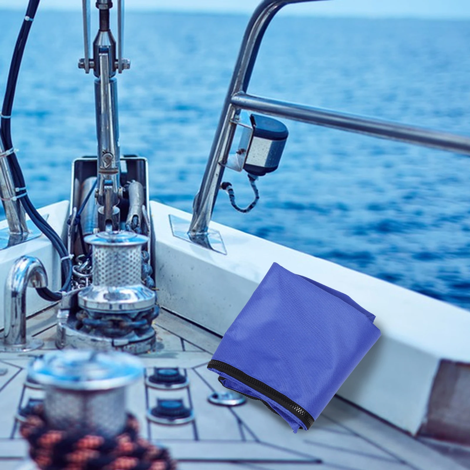 

Waterproof Boat Cover 600D Oxford Fabric Marine Grade Canopy For Fishing Boat Blue Sun Shade Storage With Steel Pipe Bag Durable