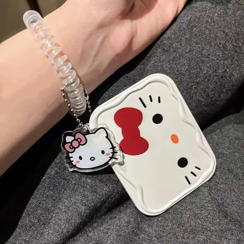 Hello Kitty Foldable Mirror Comb Set Wave Shell Case Built In Hair Comb Kawaii Lightweight Portable Pocket Cosmetic Daily Gift view 4