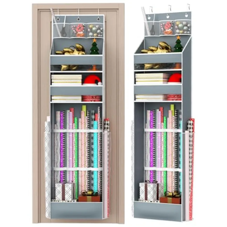 

Hanging Gift Wrapping Paper Storage Christmas Wrapper Bag Container Long Craft Roll Organizer Present Wrap Holder for Closet Do