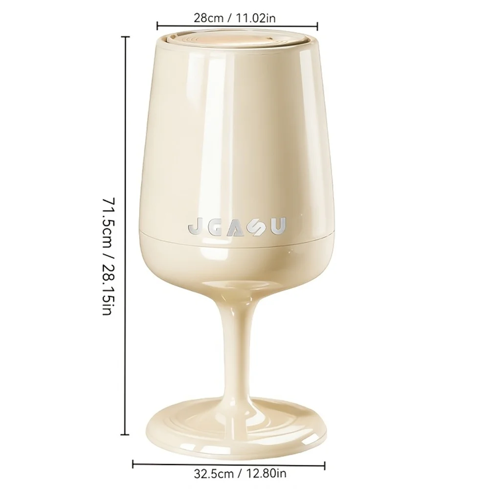 2026 New Wine Shaped Trash Can Large Capacity, Press-Top, Dual Inner and Outer Drum for Living Room and Kitchen Decor