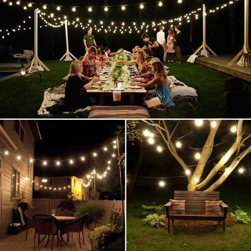 Outdoor Solar Lights Bubble Ball, Waterproof Warm White LED String for Garden Patio Yard Camping Christmas Party Decor Home gallery 5