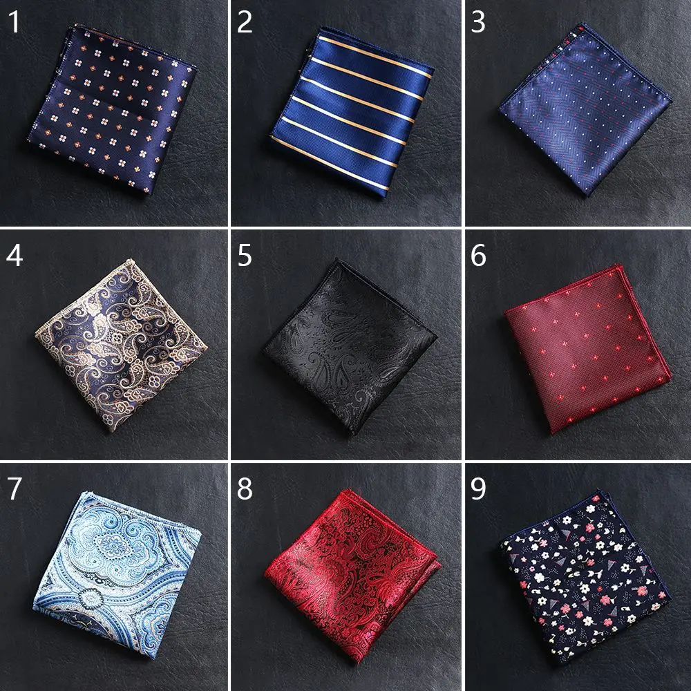 Floral Pocket square Satin Men handkerchief Chest Towel embroidery Hankies