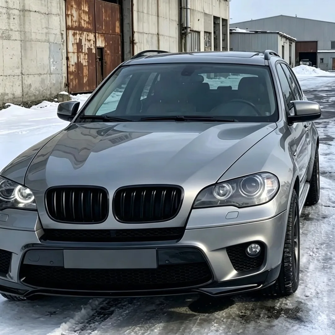 3PCS Front Spoiler Splitter Bumper Lip Chin Air Dam Guard For BMW X5 E70 2007-2013 Standard Version Glossy Black Car Replacement