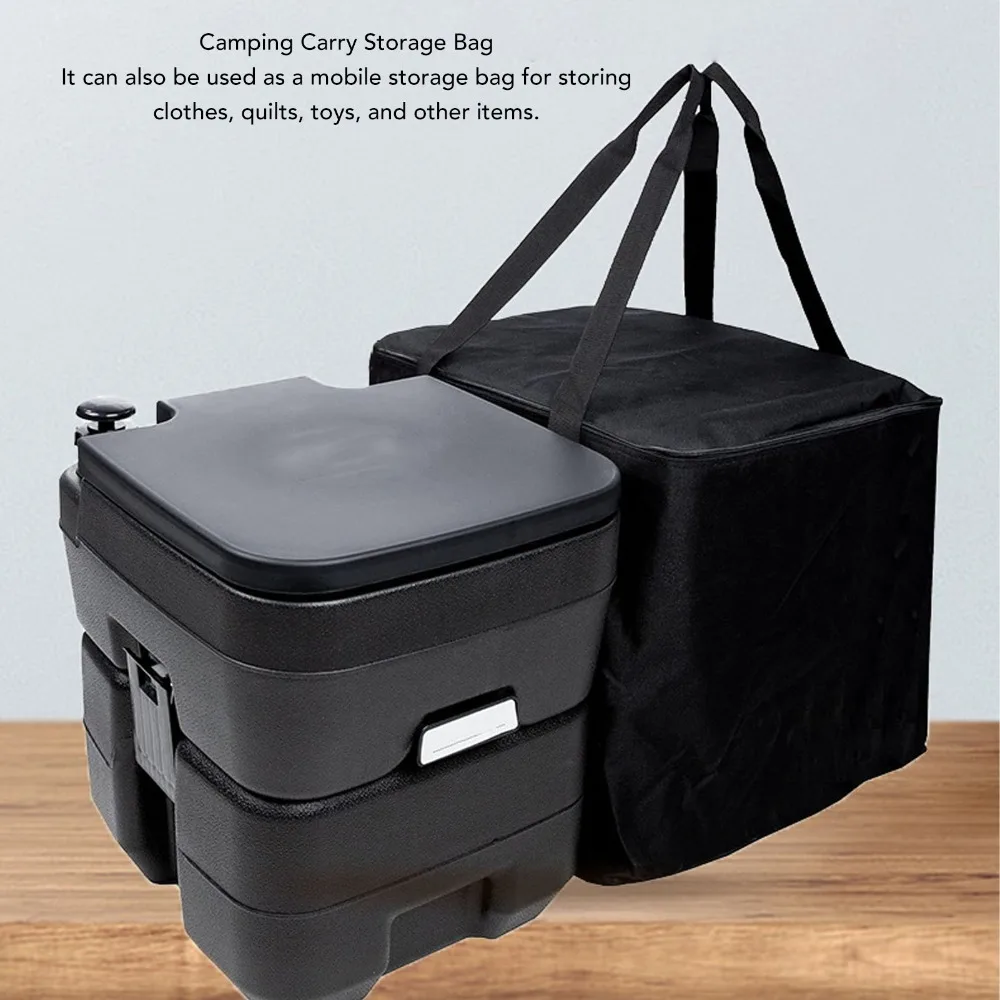 5.3 Gallon Portable Toilet Storage Bag Double Layer Lining Durable RV Toilet Storage Bag 600D Oxford Fabric Easy Transport