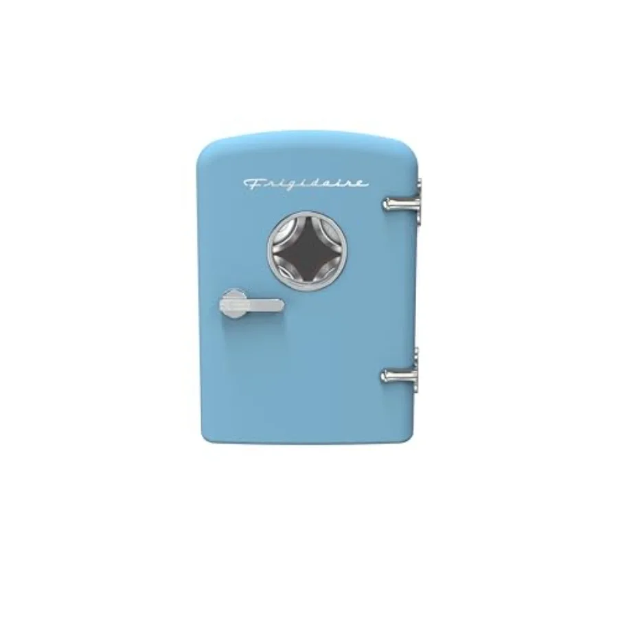 

Retro 9-Can Mini Personal Fridge Portable Cooler for Car, Office, Bedroom, Dorm Room, or Cabin, 11.8" D x 7.1" W x 10.1" H