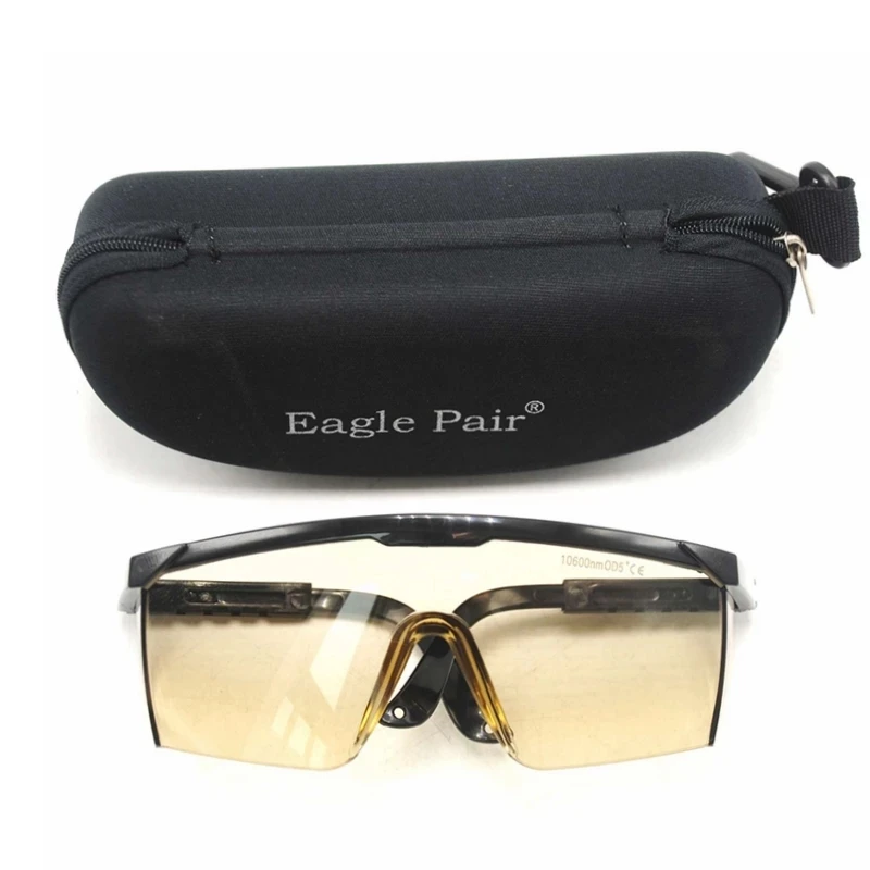 

Laser Safty Glasses 10600nm Protective Goggles EP-4-5 Continuous Absorption Eye Protection T%=90 CE OD5+ with Box