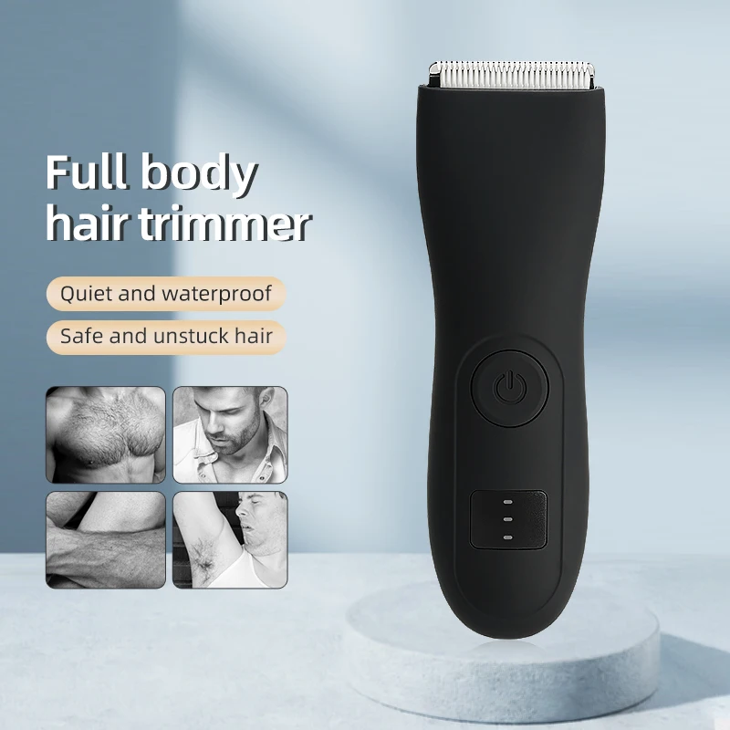 Men's Electric Groin Hair Trimmer Pubic Hair Trimmer Body Grooming Clipper for Men Bikini Epilator Rechargeable Shaver Razor