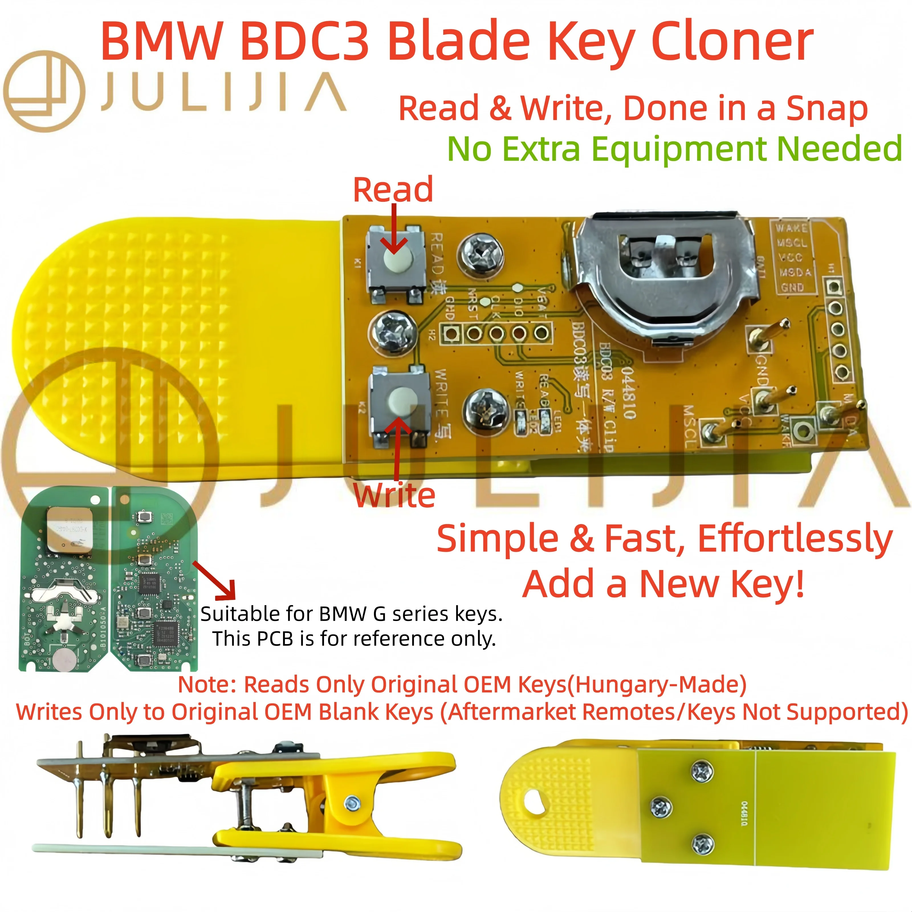 

Для BMW G Series Matching Tool Ключ для добавления без разборки Match N5F-ID21A IC 3248A-ID21A ID49 Чип серии G20 G11 Программирование ключей