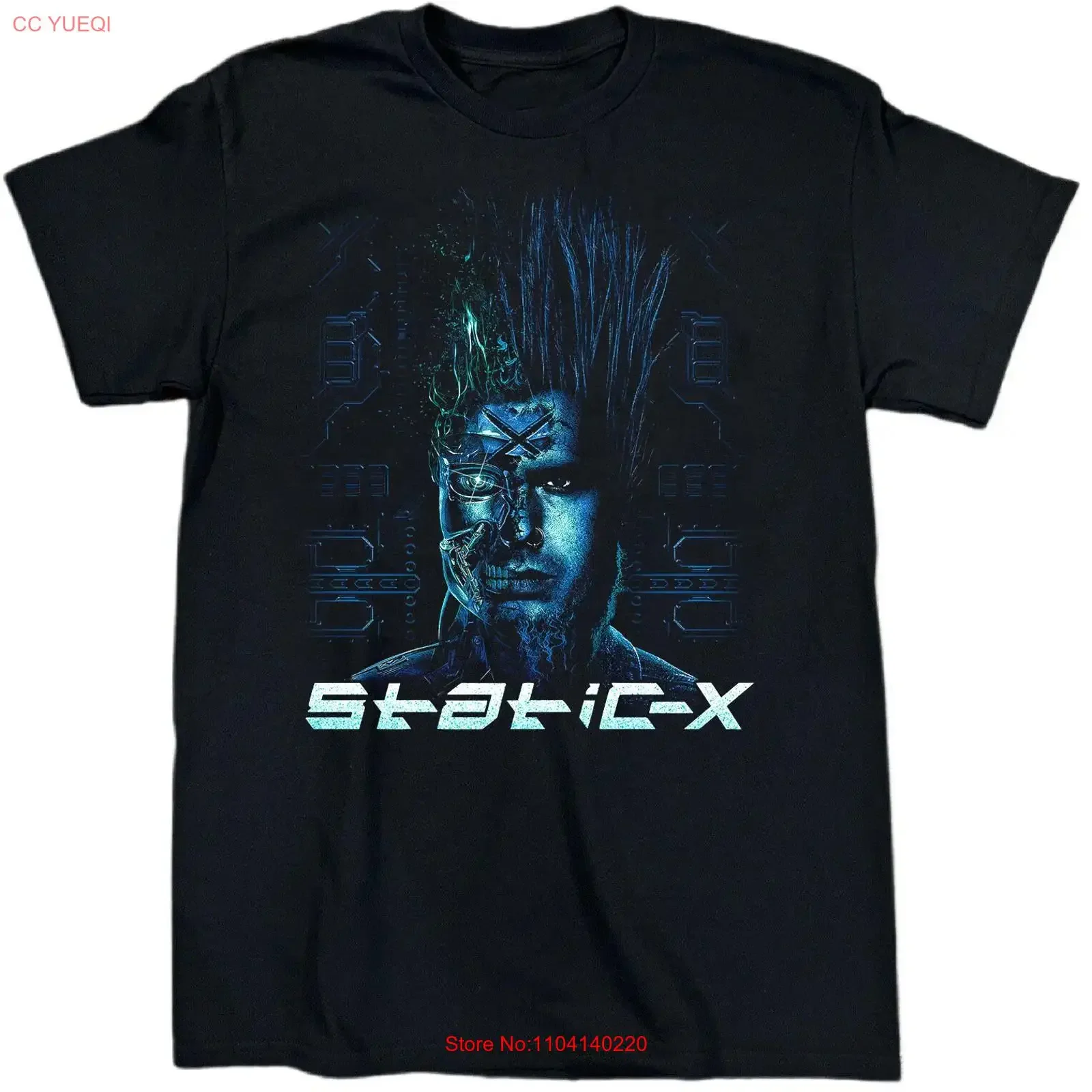 New Static X Band  Cotton Black All Size T Shirt TT202 vintage Washed Stretched homme Versatile Breathable Unisex Casual