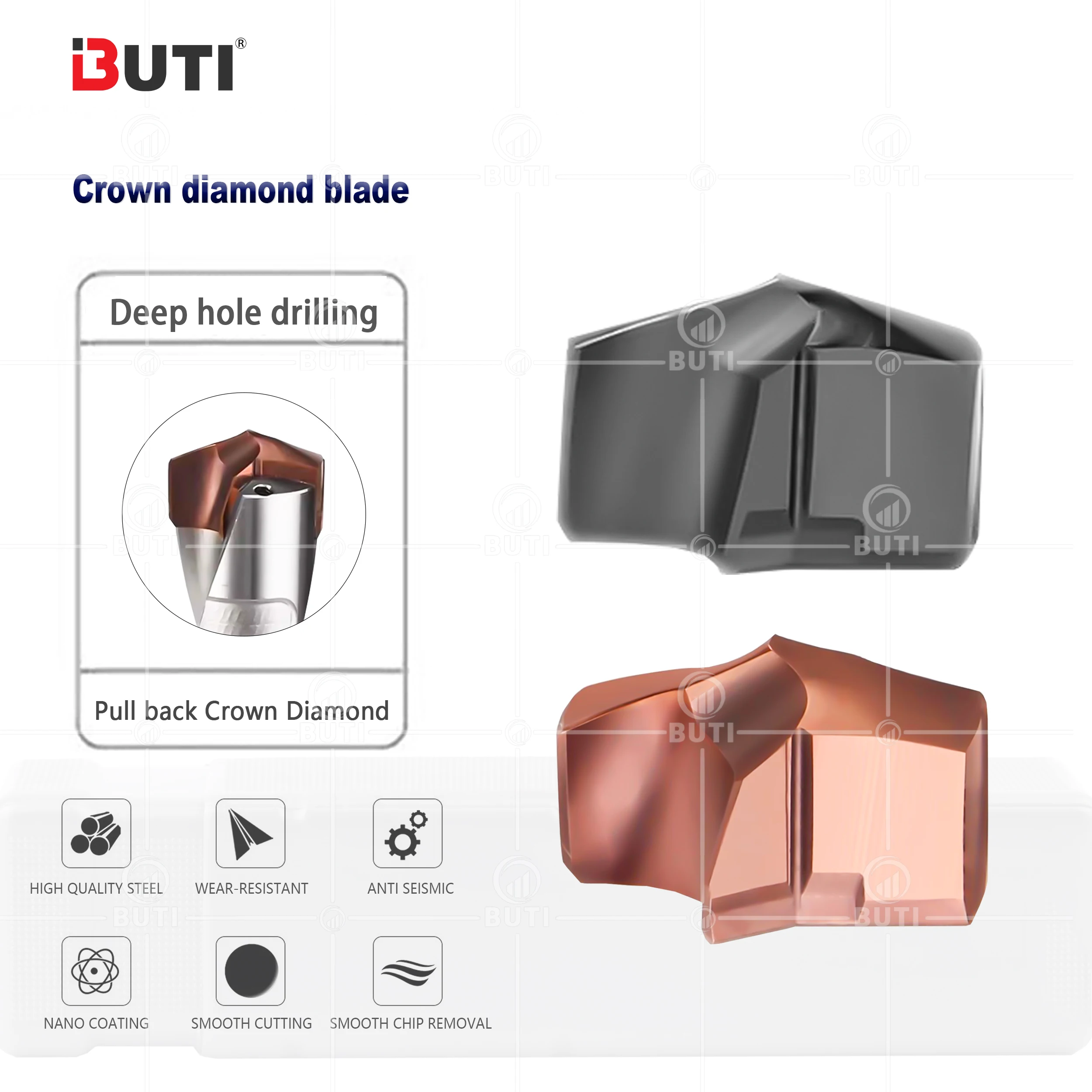 12.5mm-24.0mm Pull Back Style Crown Drill Blade Hard Alloy Violent Drill Bit Internal Cooling Drill Deep Hole Bit Cutting Tools