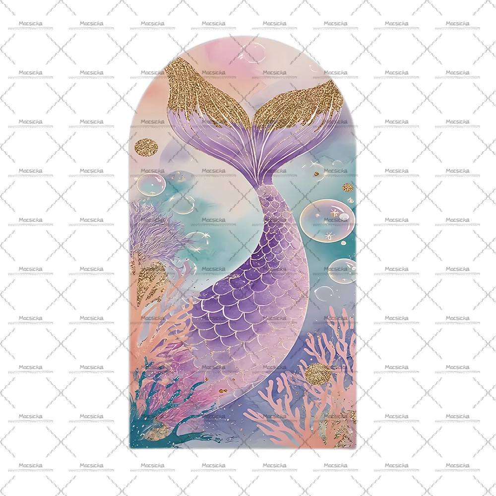 Mermaid Arch Backdrop Undersea Theme for Kids Birthday Party Girls Photo Shoot Fantasy Ocean Scene Decoration Photo Background