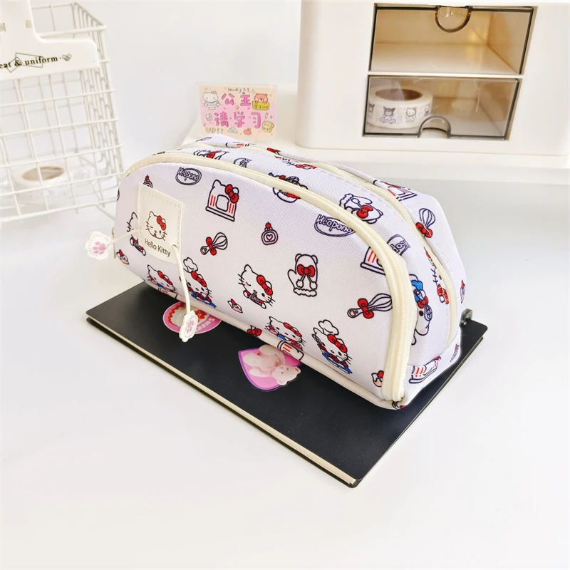 Sanrio Hello Kitty Pencil Case Cute Anime  Cartoon School Children Clamshell Large Capacity Fashion Pen Bag Holiday Gifts