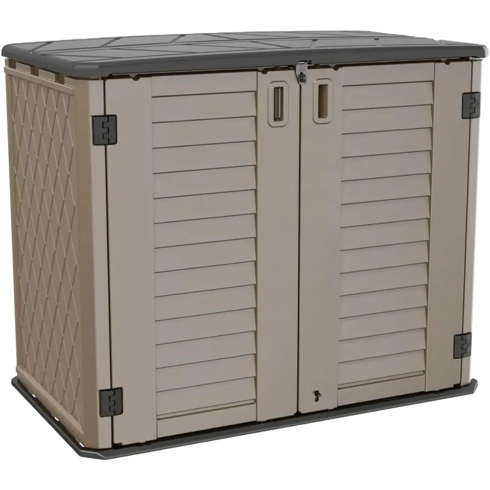 26 Cu.ft Outdoor Storage Shed Multi-Function, Lockable Horizontal Storage Unit Weather Resistance