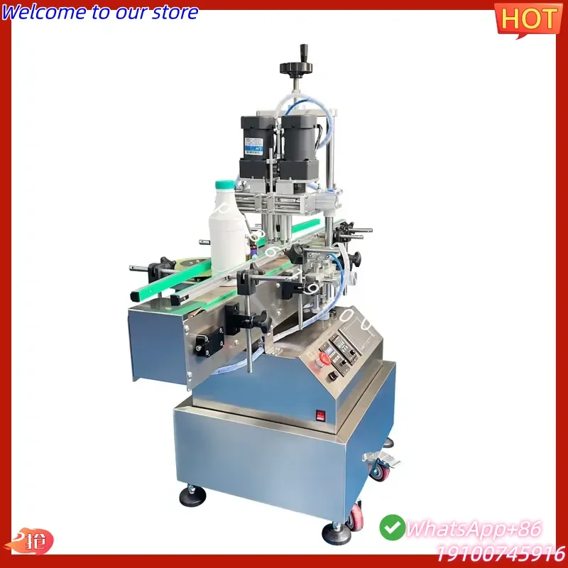2026Hot BANMO MS-TAC-R02 Desktop Pneumatic Automatic Screw Capping Machine PLC Touch Screen Conveyor 110cm Bottle Capper CE
