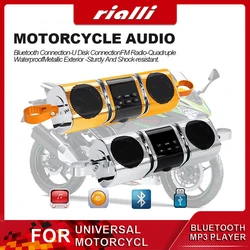 Motorcycle EDR Audio Bluetooth-compatible Speaker Handlebar Built-in Subwoofer Waterproof MP3 Player For Scooters ATV Dirt Bike