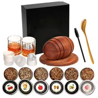 Whiskey Smoker Kit with Wood Chips-6 Flavors Old Fashioned Drink Smoker Infuser for Cocktails Birthday Bourbon for Gifts