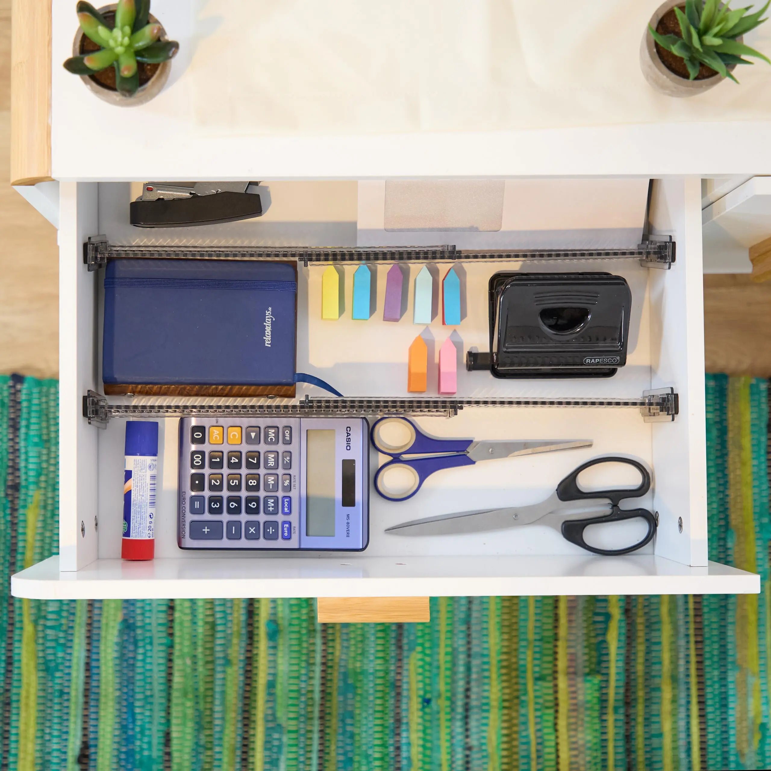 Divisorio per cassetti, lunghezza regolabile da 28 a 53,5 cm, portaoggetti da cucina, organizer, plastica, trasparente,