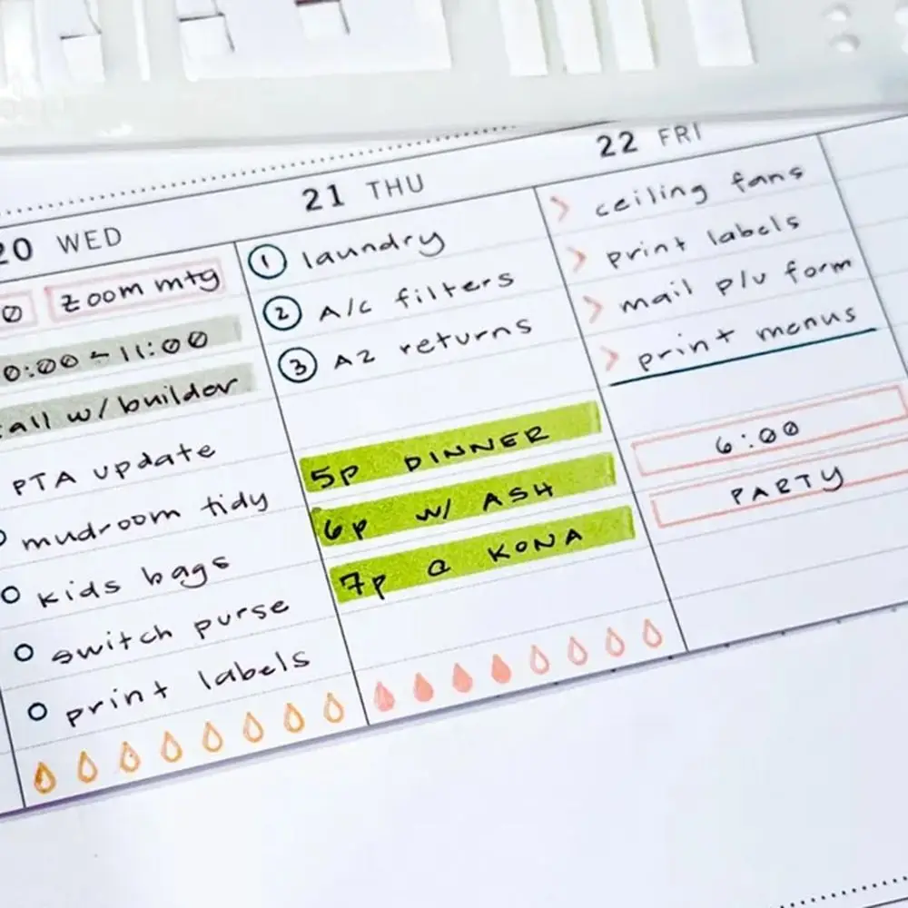Manual Templates for Planning Calendar Dot Grid Transparent Handmade Flexible Record Template Reusable Drawing and List Template