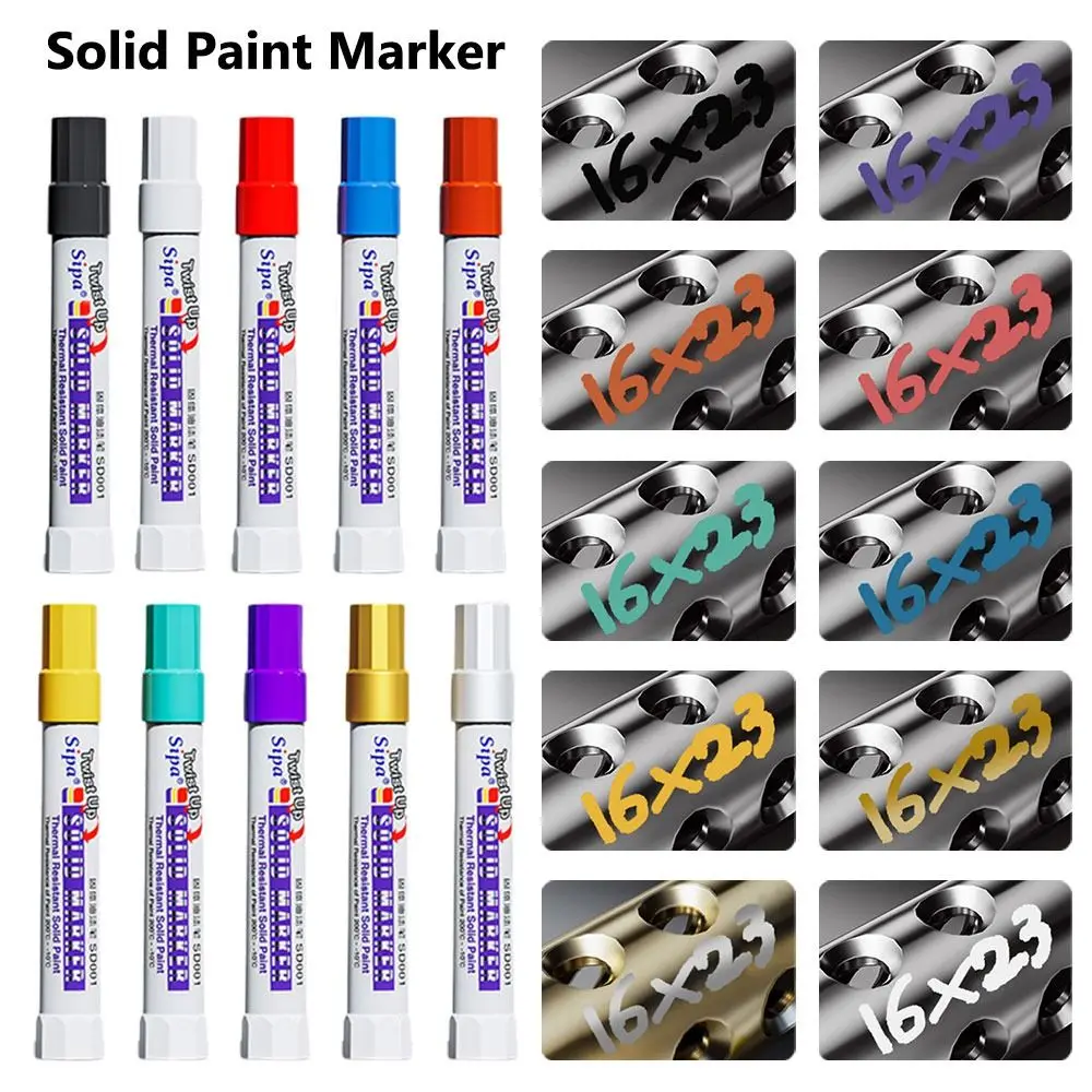 Solid Paint Pen Oil-based Ink High Temperature Resistant Marker Pen Waterproof Solid Paint Marker