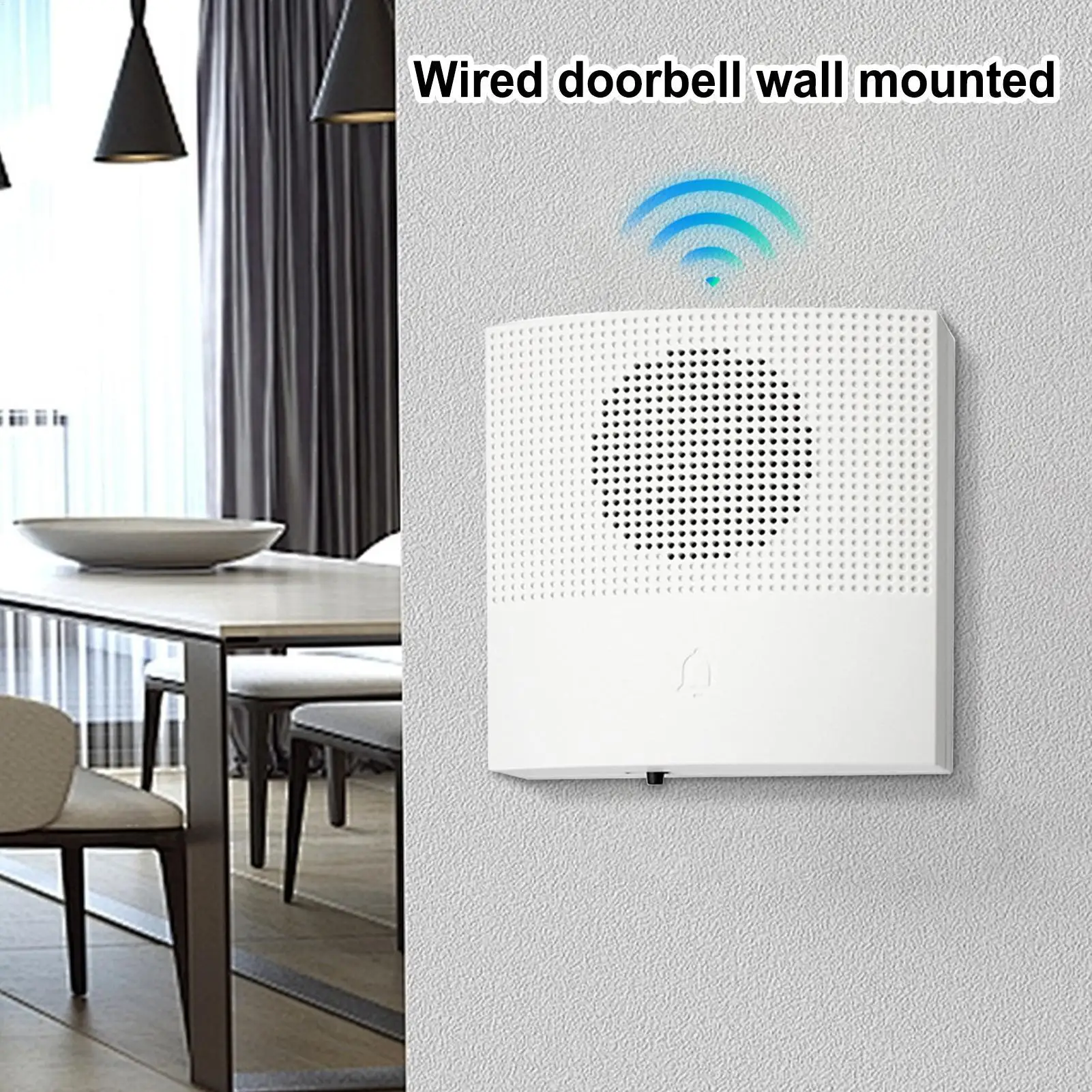 Door Ring Bell 38 Ringtones Door Chimes for Home DC12V Wired Access Control System Wall Mount Reusable for Workplace Elderly