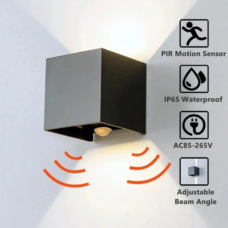 アルミ-led-ウォールランプ屋外防水-ip65-インテリアウォールライト-12w24w-ポーチガーデンライトリビングルーム街路階段照明