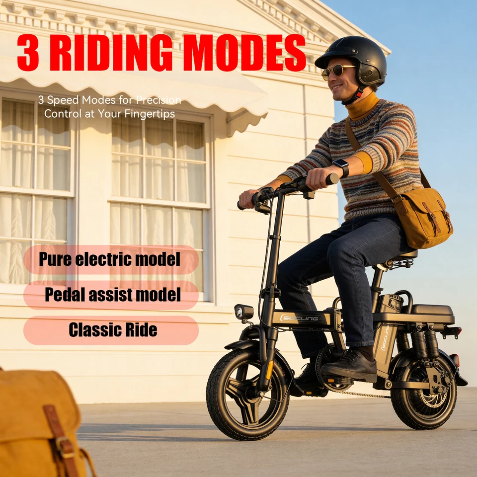 14 In Foldable Electric Bicycle-G11, MAX 20MPH, 330 Pound Load-bearing Capacity, 48V Lithium Battery, Range Of Approximately 18-28+ Miles In Padel Assist, Portable Folding Design, Outdoor Cycling Exercise, Urban Commuting Travel, Adult Gifts image 10