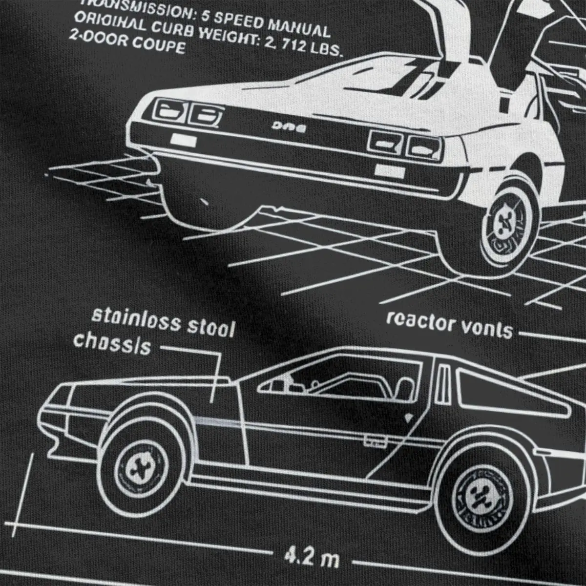 Back To The Future Delorean Car Shirt Merchandise for Men Women Cotton Humor T-shirt Short Sleeve Clothing Printed