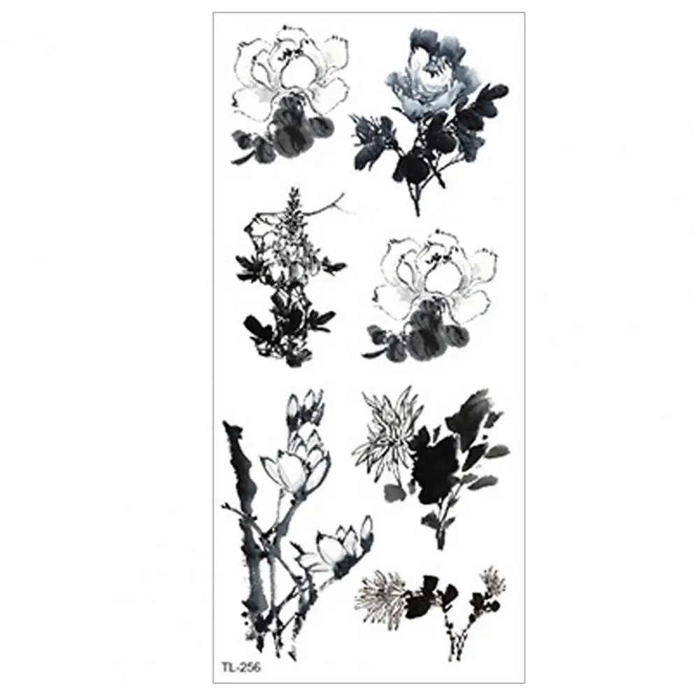 European American Style Body Art Tattoo Stickers for Collarbone Waterproof Flower Tattoo Stickers Eco-friendly for Women's