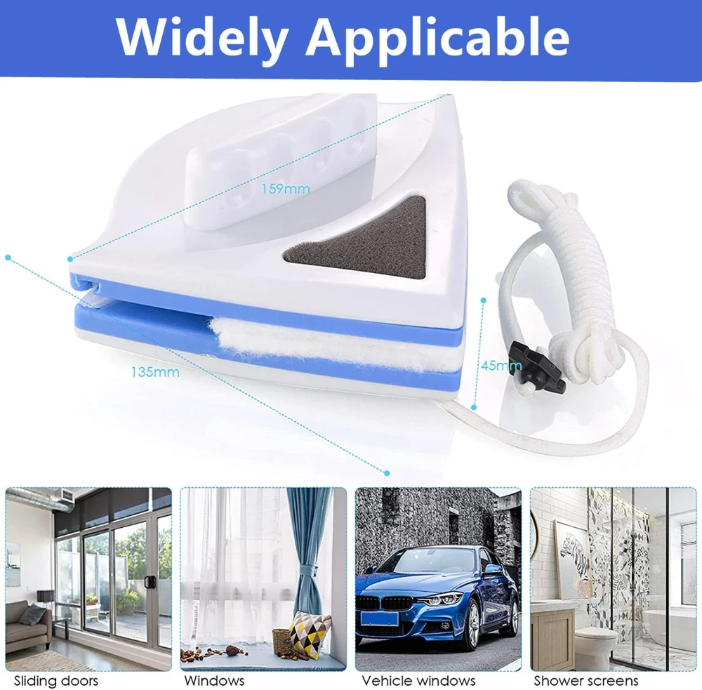 Double Magnetic Side Glass Wiper With Automatic Drainage System For Home Office Multi Sung 3-8mm Thickness Suit Glazed Windows