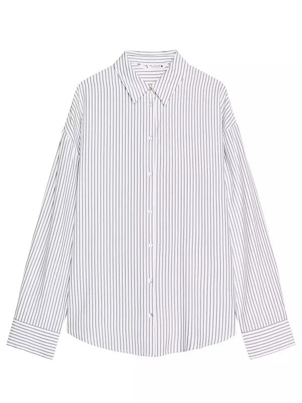 

Весна-лето 2023, Новое поступление, повседневные длинные полосатые женские свободные хлопковые рубашки в полоску, корейская версия