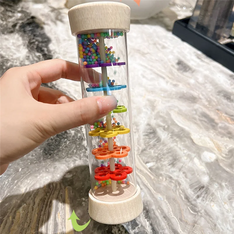 優れた木製レインスティック楽器レインメーカーサウンドチューブ教育玩具子供用