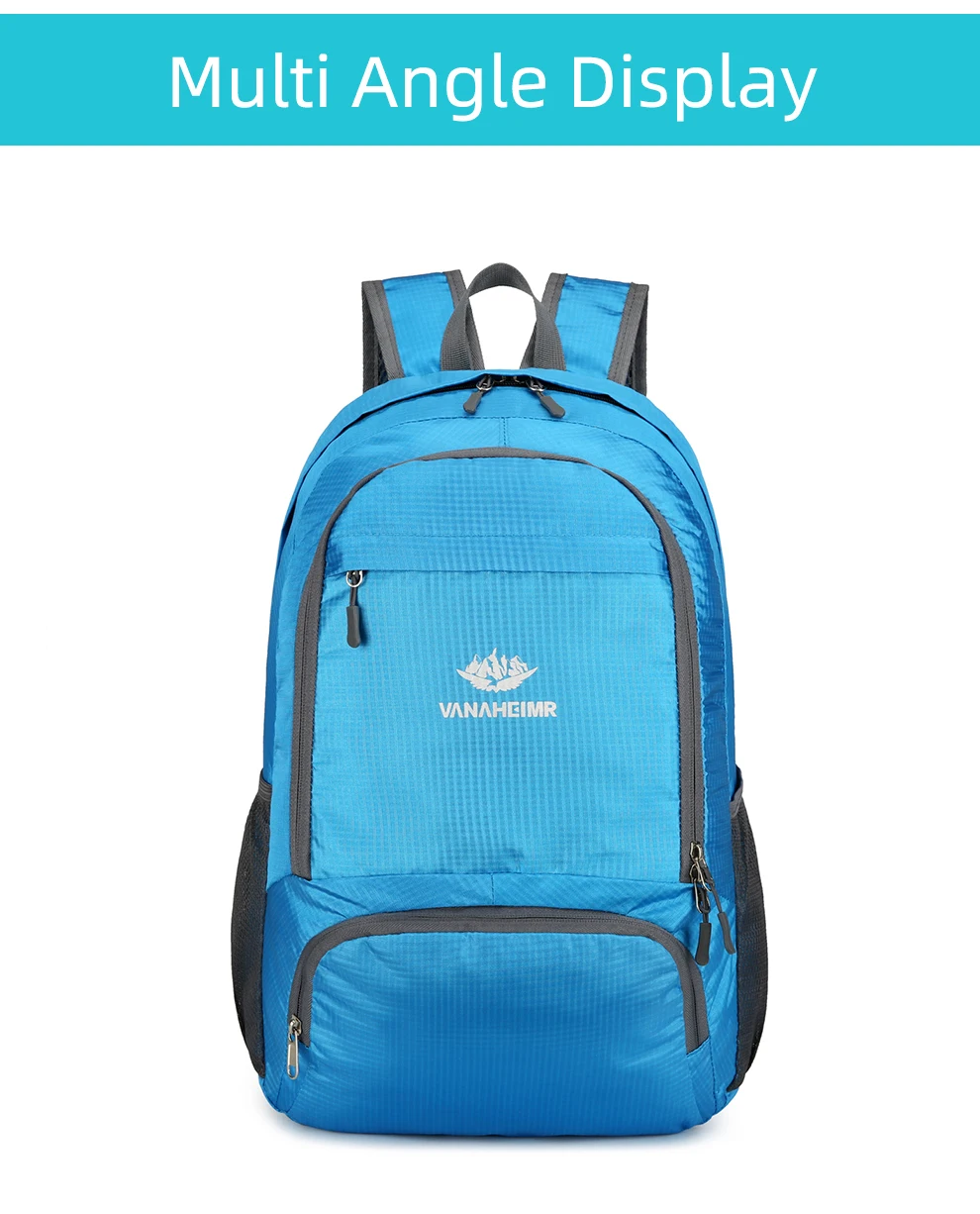 23l packbarer Rucksack faltbare ultraleichte Outdoor-Reisetasche großer zusammen klappbarer Rucksack Wander reise rucksack Bergsteiger-Tages rucksack Geringes Gewicht hohe Kapazität Wasserabweisendes Gewebe Top Punc – Detail 29