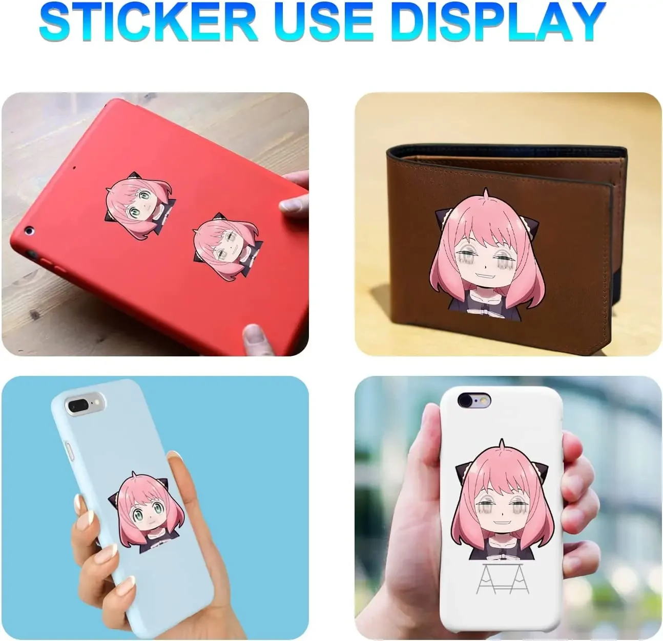1 Piece Demon Slayer Anime Small Motion Sticker Waterproof Decals for Phone,cup,laptop,etcs