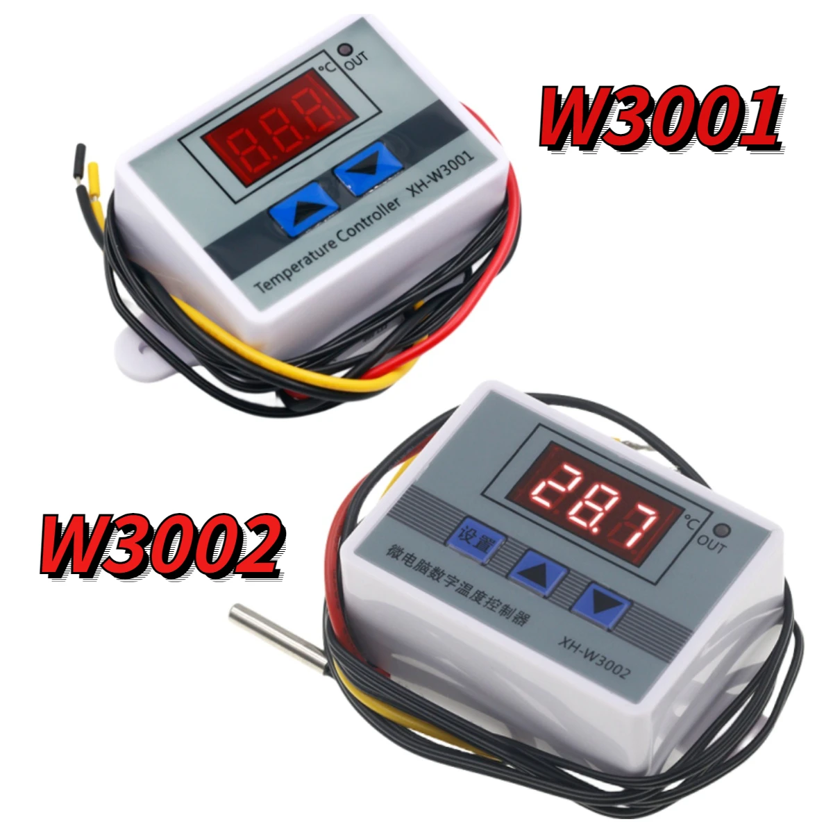 W3001 W3002 Temperature Controller Thermostat 10A 12V 24V 220V LED Digital Microcomputer Control Multifunctional Thermoregulator