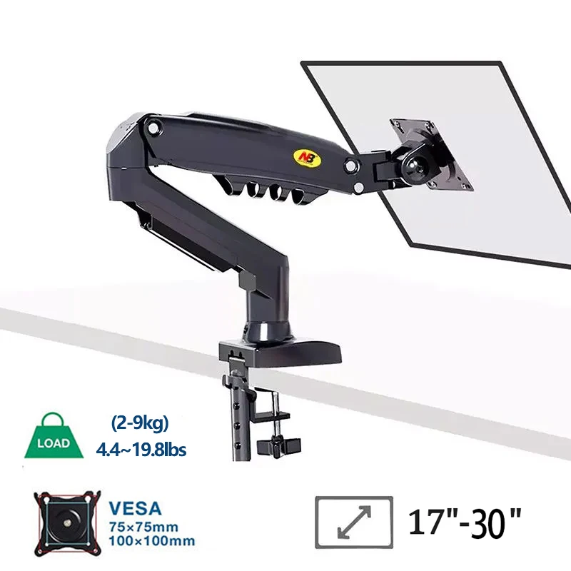 NB F80 PC Monitor Arm Support Full Motion Single Arm Desktop Mounting Brakcet 30” LCD Screen Support Adjustable Monitor Mount