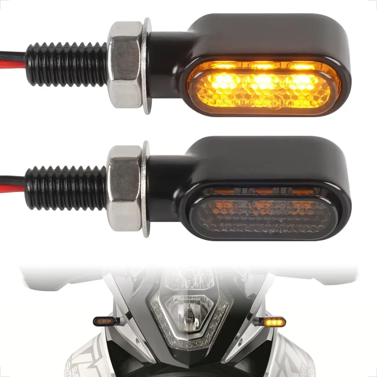 For Motorcycle Turn Signal Light 12V Clignotant LED Mini Flashing Indicator Blinker Lamp Universal Accessories ﻿