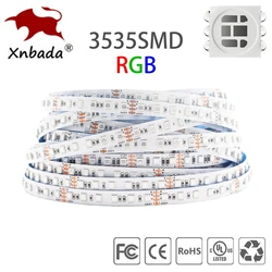 Super jasne 3535SMD światło listwy RGB LED 8mm PCB 120Leds/m kolor zmienny elastyczny taśma Led IP30 dekoracja domu DC12V/24V