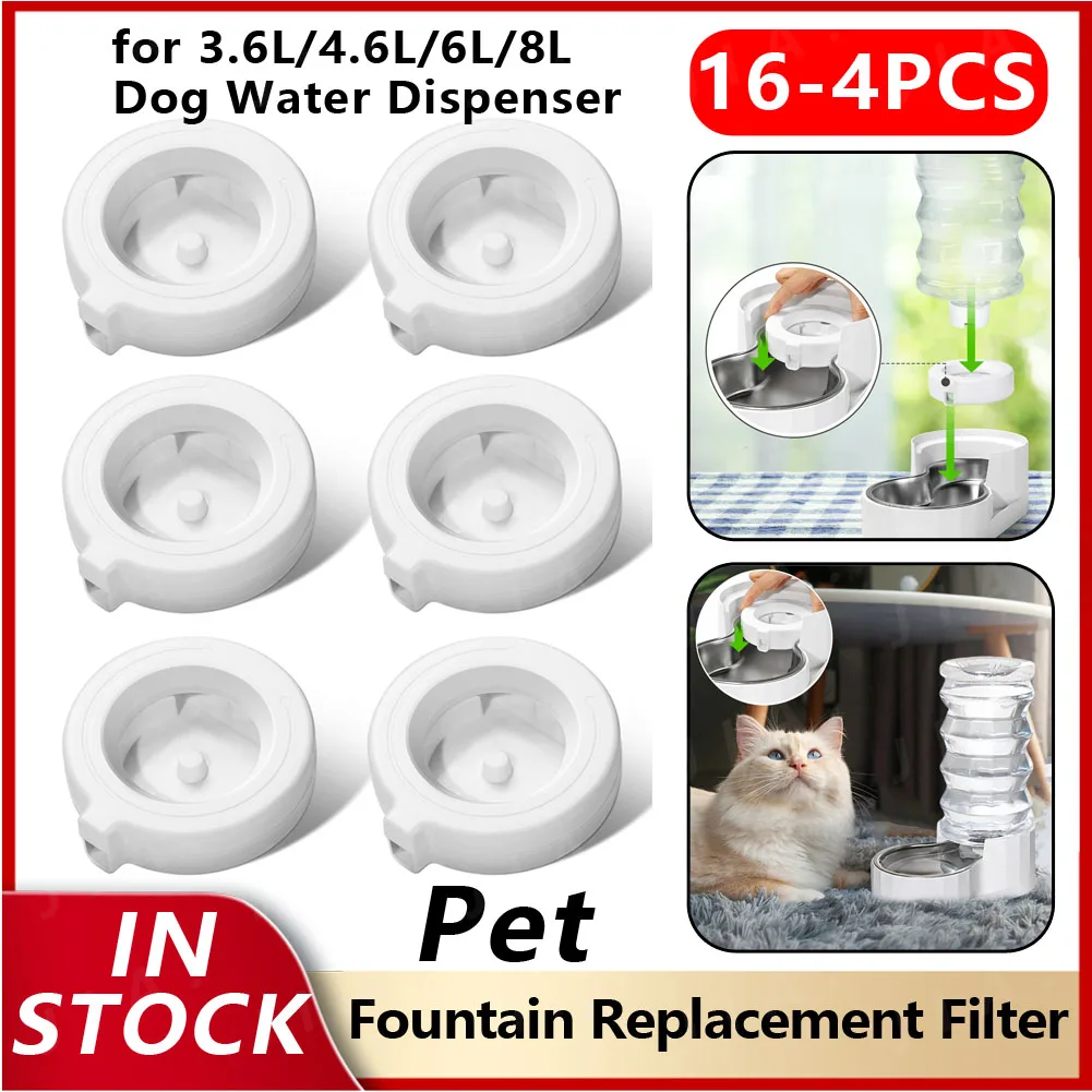 Pet Water Fountain Replacement Filters Cat Water Drinking Fountain Triple Filtration System for 3.6/4.6/6/8L Automatic Dispenser