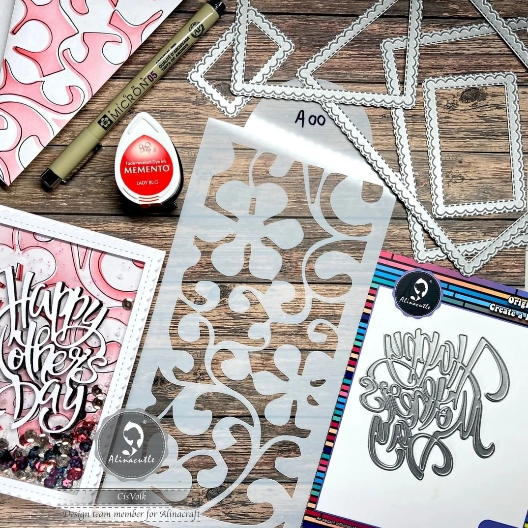 Alinacutle Metal Cutting Die Cut Rectangle Nesting Frame Scallop Border Scrapbook Paper Craft Card Album Punch Art Cutter