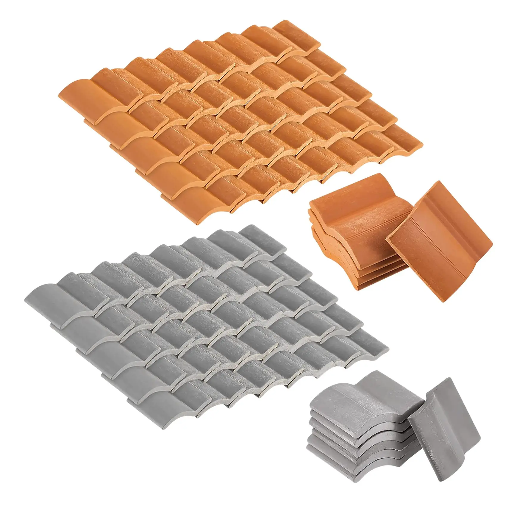 200Pcs Roof Tiles Building Set Miniature Tiles Mini Dollhouse Shingles Fake Tile Landscape Garden Diorama Roofing