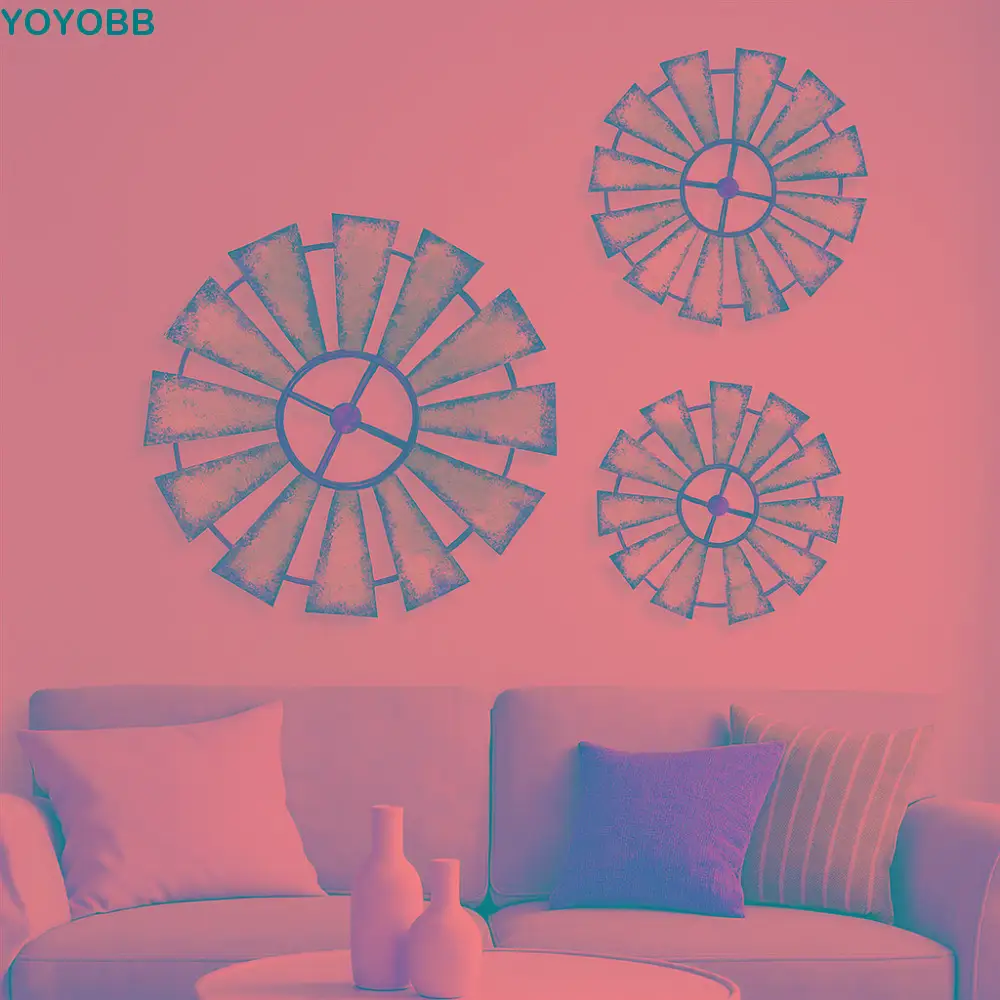 

Vintage Wood Windmill Wall Decor Rustic Style Unique Windmill Home Decor Hanging Country Theme Rustic Wall Art Living Room Decor